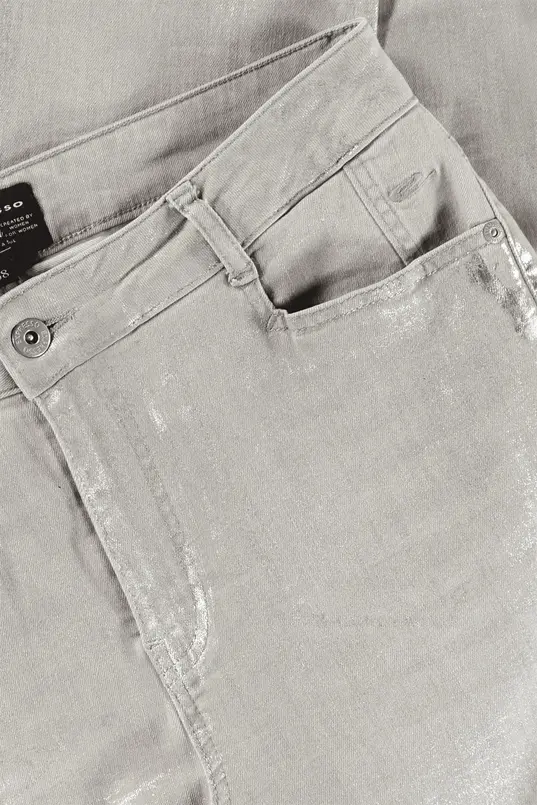 Jeans metallic coating