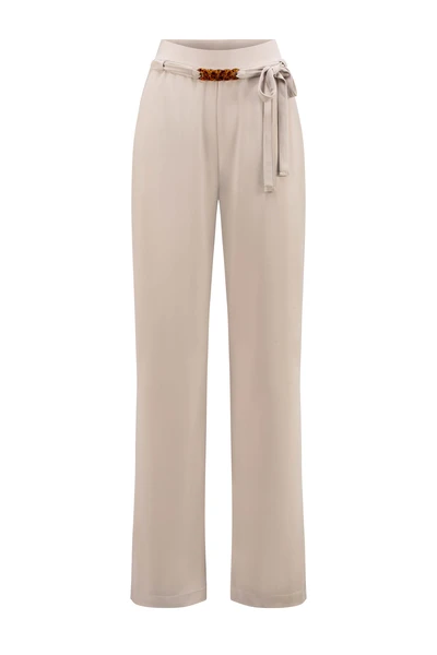 Jersey broek met ceintuur