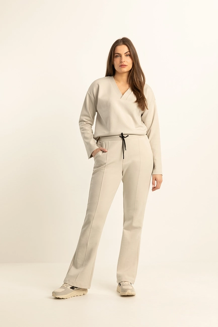 Jersey flared broek