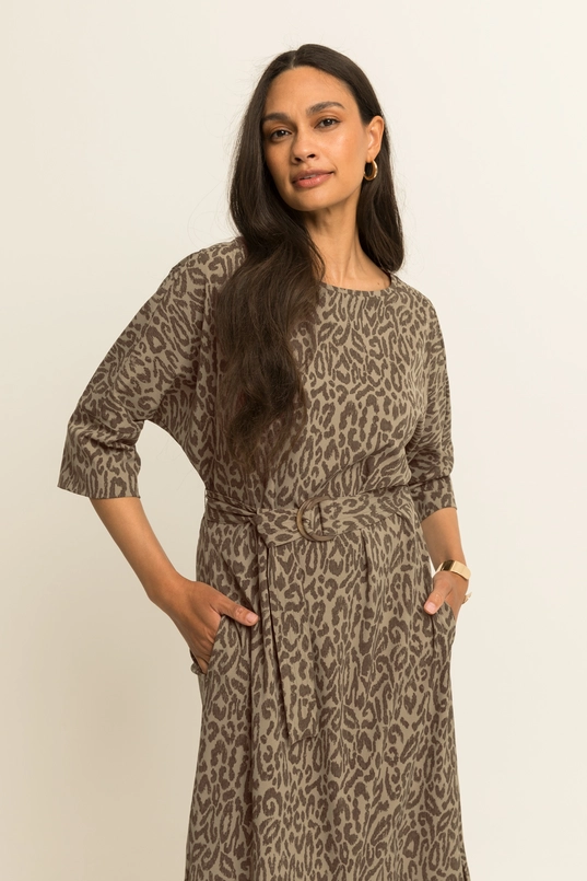 Jersey jurk met ceintuur