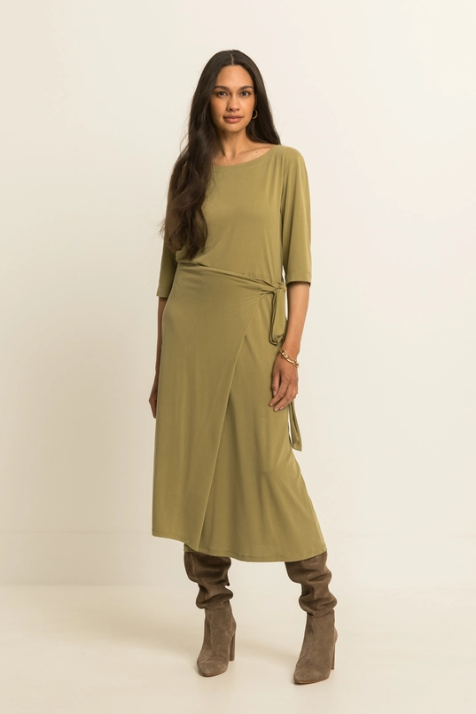 Jersey jurk met overslagrok