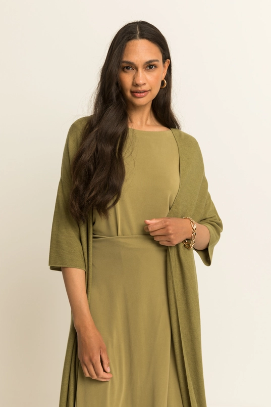 Jersey jurk met overslagrok