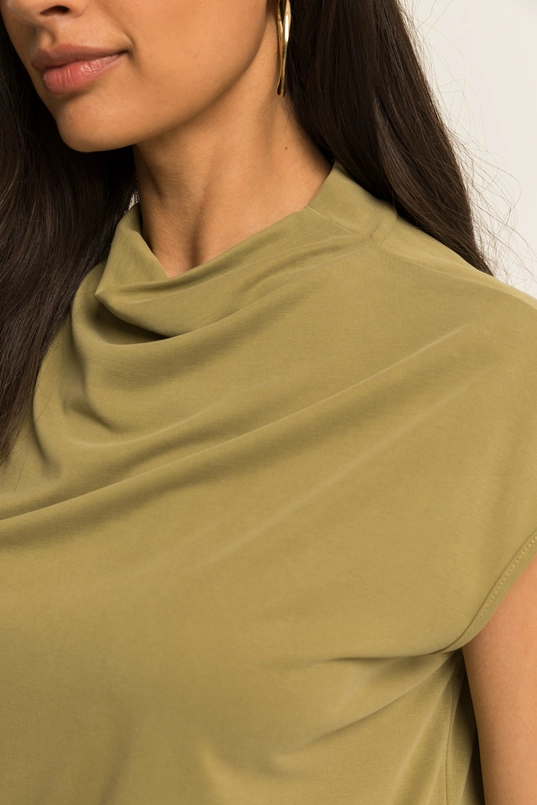 Jersey top met opstaande hals