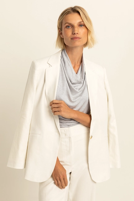 Katoen-linnen blazer