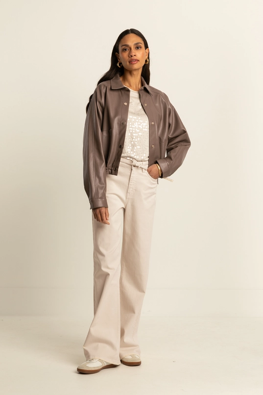 Kort faux leather jack