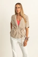 Korte cardigan met ceintuur