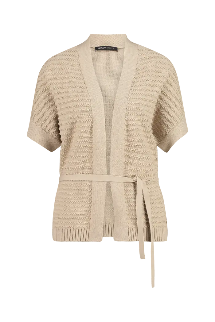 Korte cardigan met ceintuur