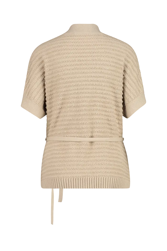 Korte cardigan met ceintuur