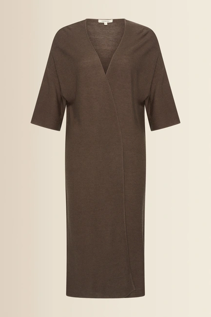 Lang fijngebreid vest