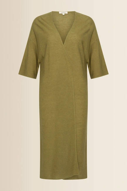 Lang fijngebreid vest