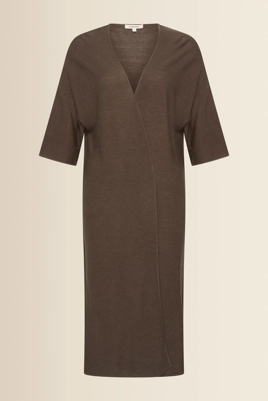Lang fijngebreid vest