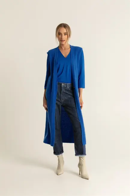 Lang mouwloos cardigan