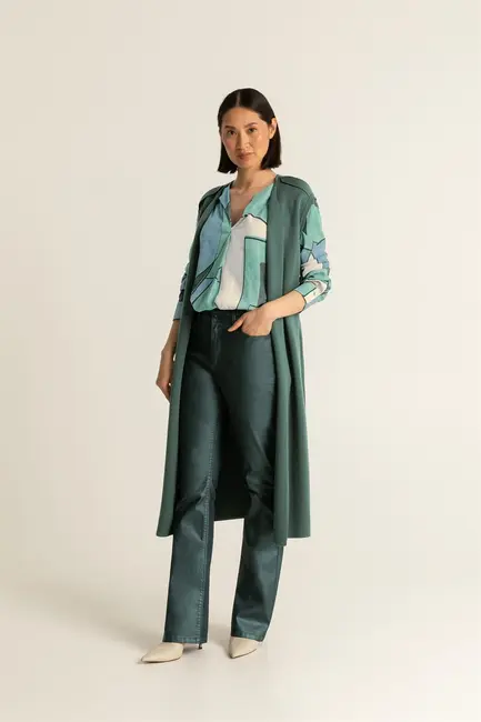 Lang mouwloze cardigan