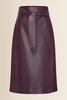 Leerlook rok met overslag