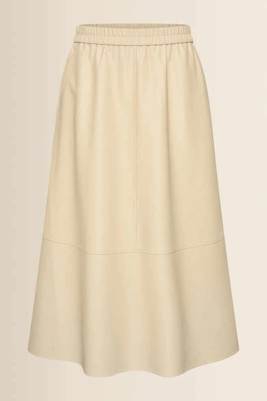 Leerlook uitlopende rok