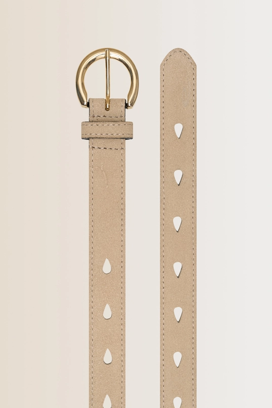 Leren riem met druppelperforaties