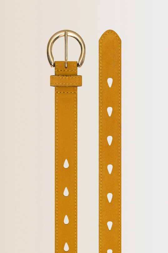 Leren riem met druppelperforaties