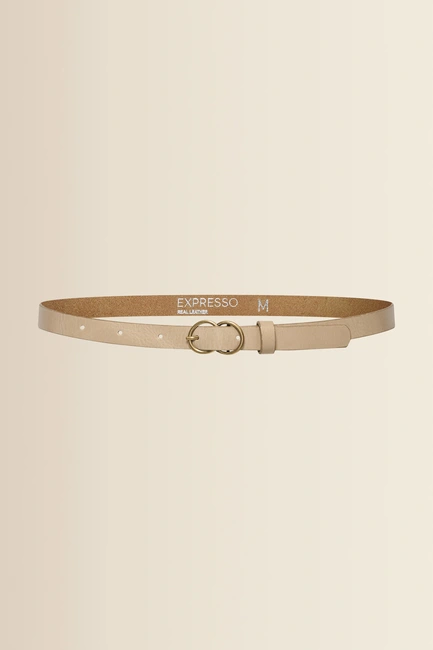 Leren riem met dubbele ringgesp