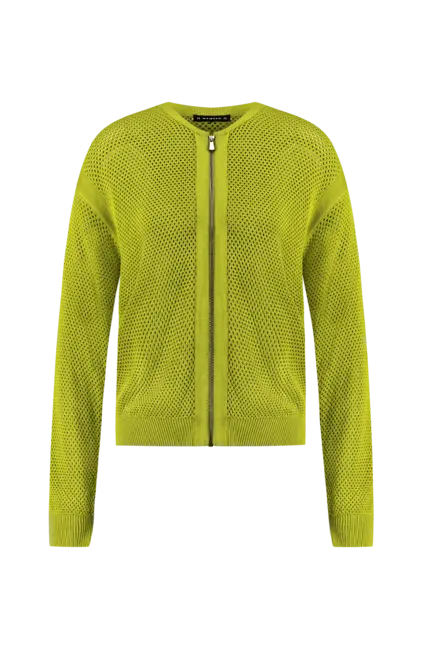 Mesh cardigan met rits