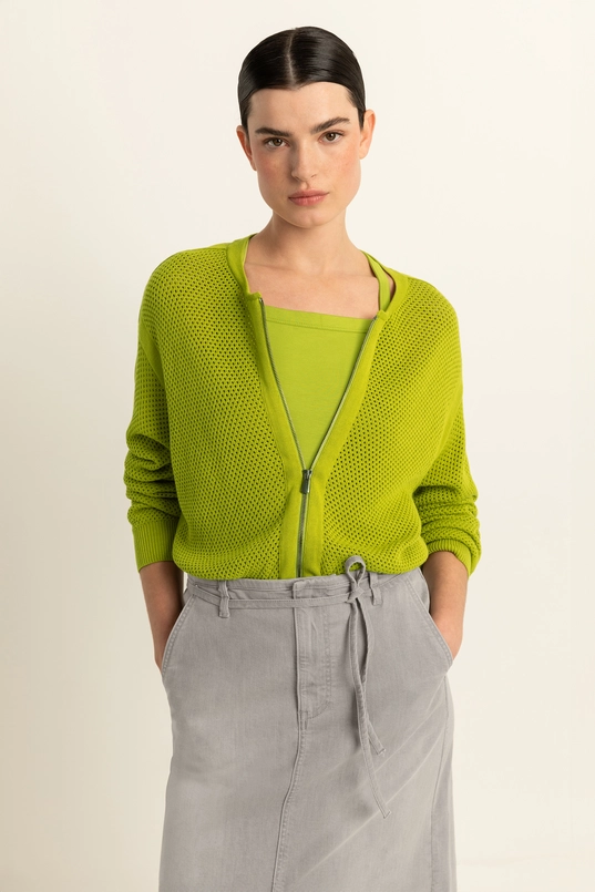 Mesh cardigan met rits