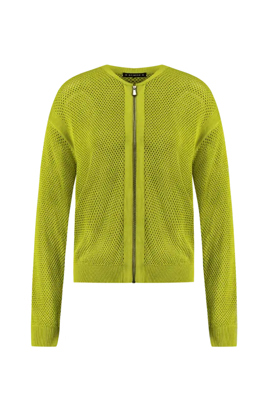 Mesh cardigan met rits