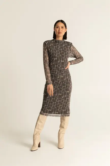 Mesh kleedje met print