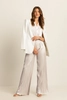 Metallic plissé broek