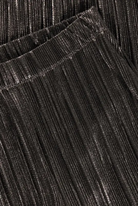 Metallic plissé broek