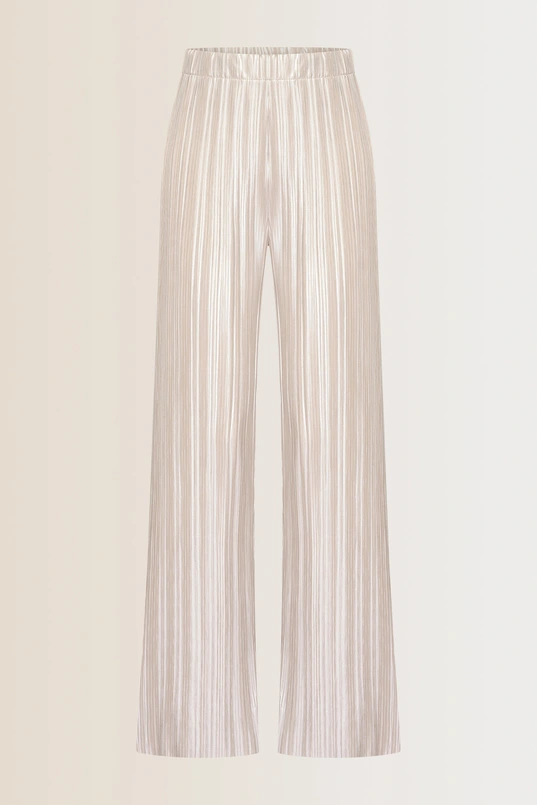 Metallic plissé broek