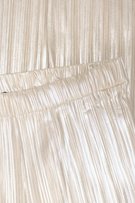 Metallic plissé broek