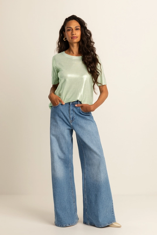 Metallic trui