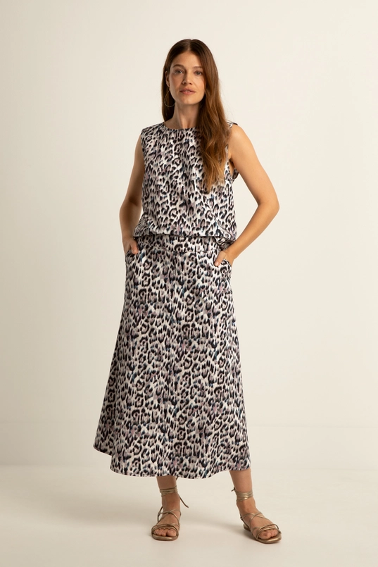 Mouweloze top met all-over prin
