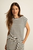 Mouwloze jersey top met structuurstreep
