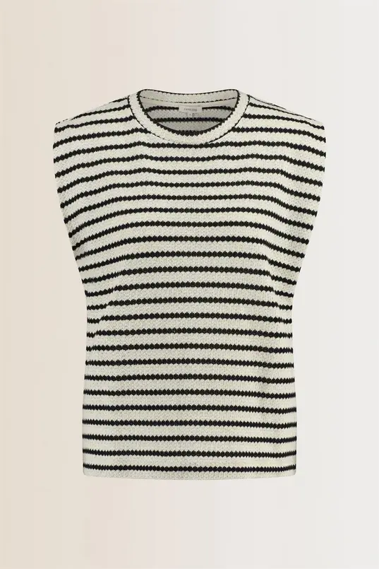 Mouwloze jersey top met structuurstreep