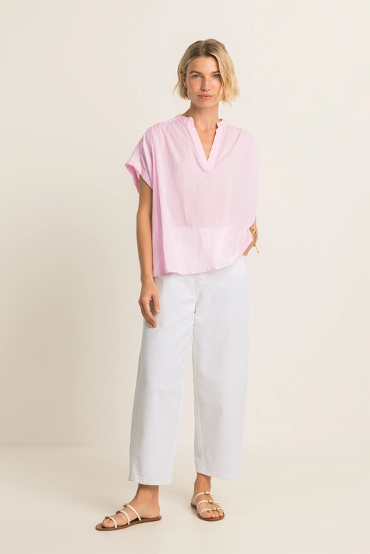 Mouwloze katoenen blouse
