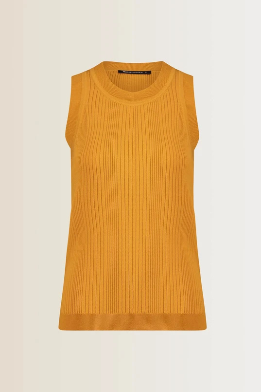 Mouwloze top ribgebreid