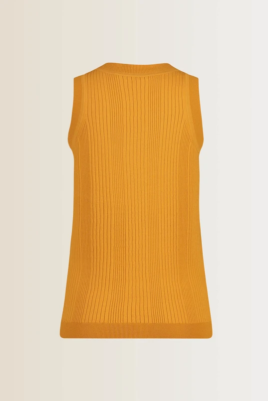 Mouwloze top ribgebreid