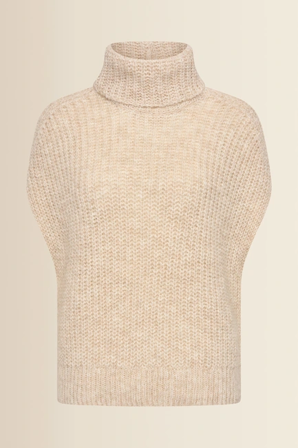 Off-white gebreide top met col