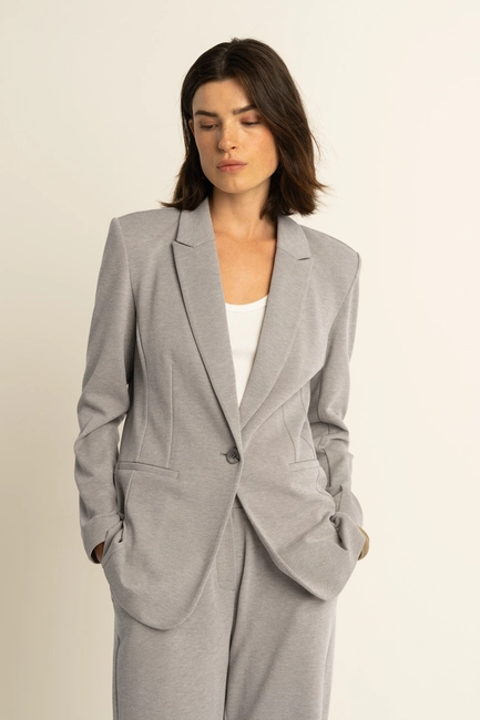 Pique geweven blazer