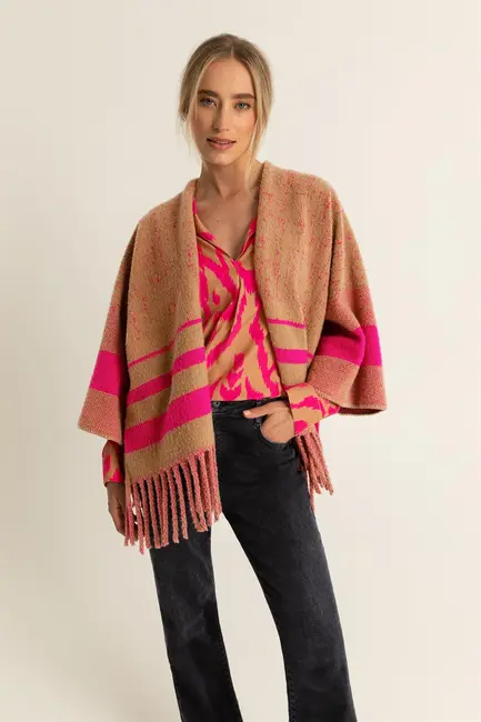Poncho vest met franje