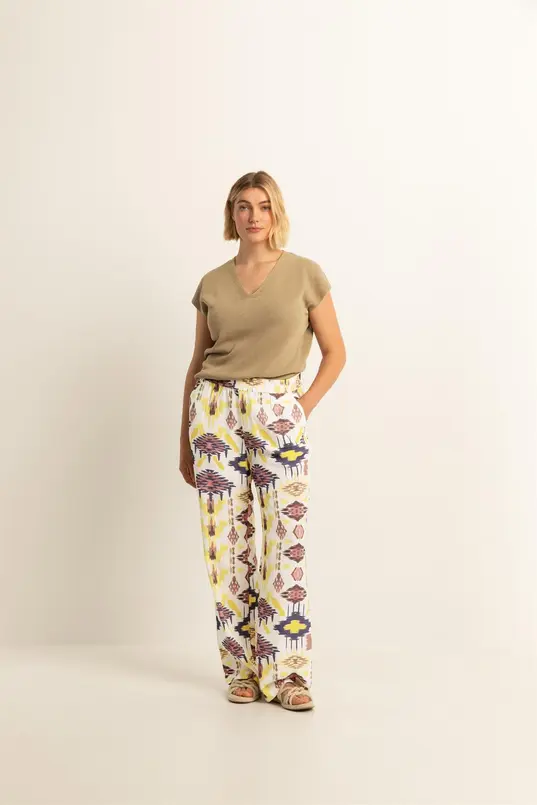 Pull-on broek multicolour print