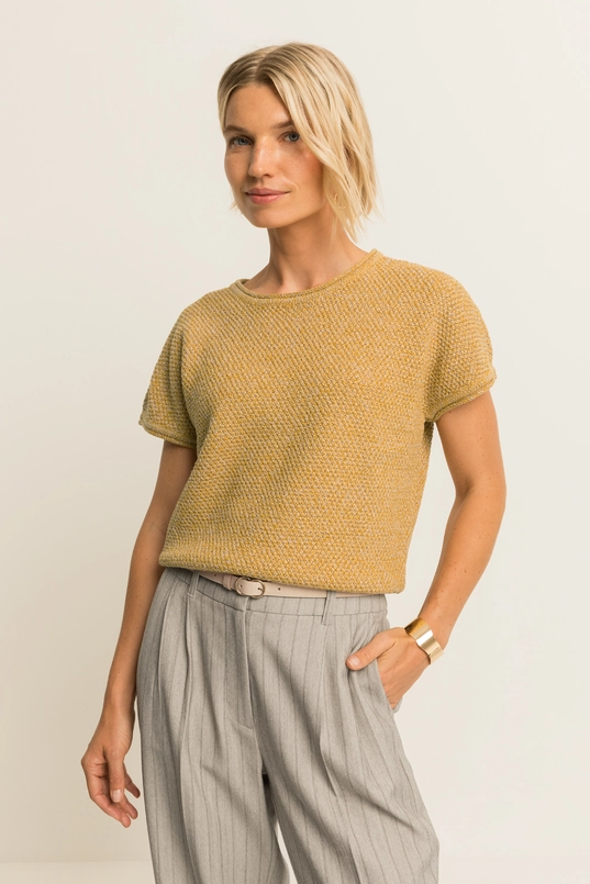 Pullover met metallic structuur
