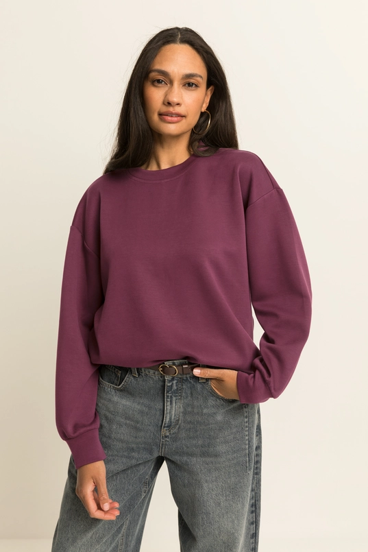 Relaxed sweater met ronde hals