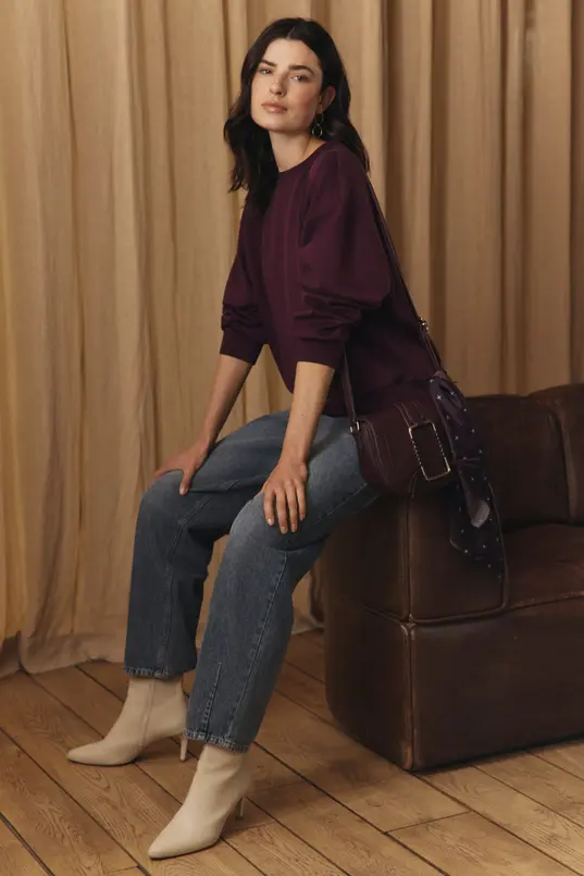 Relaxed sweater met ronde hals