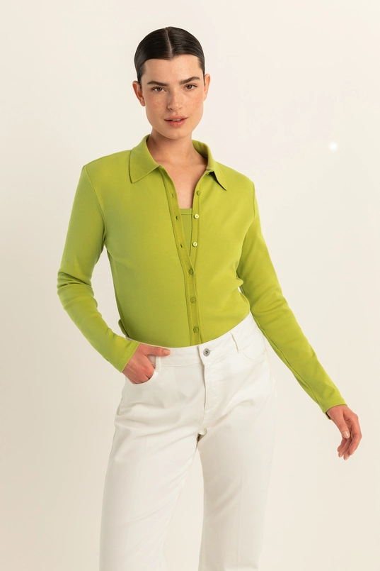 Ribjersey cardigan