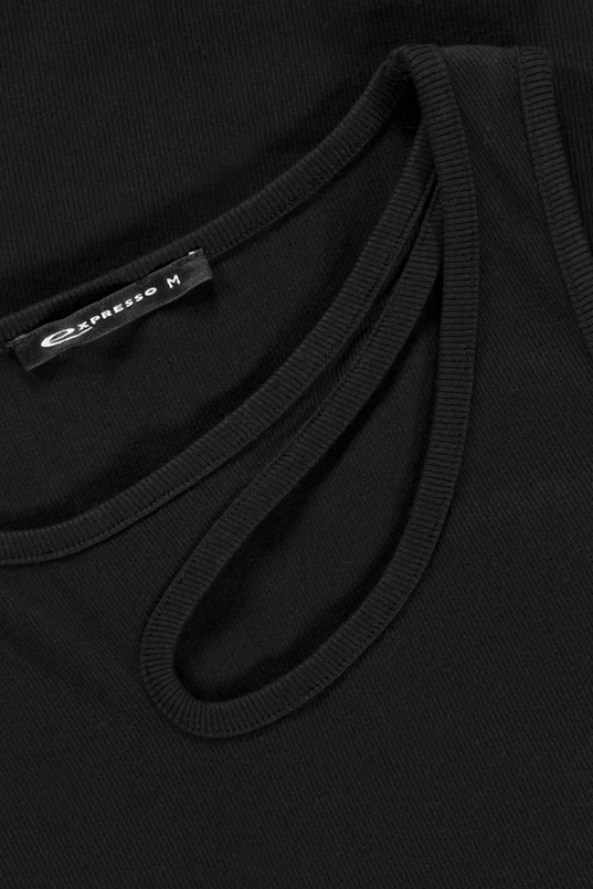 Ribtop met cut-out detail