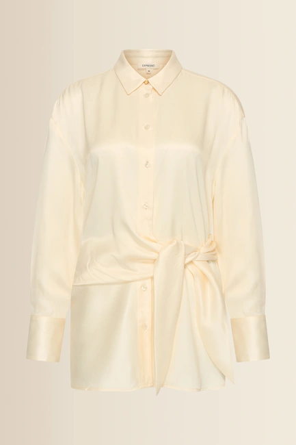 Satijnlook blouse met strikdetail
