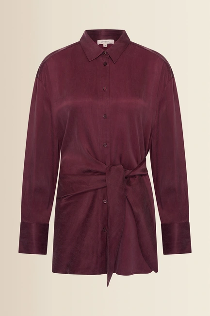 Satijnlook blouse met strikdetail