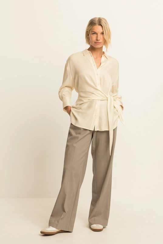 Satijnlook blouse met strikdetail