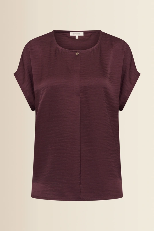 Satijnlook top met knoopdetail